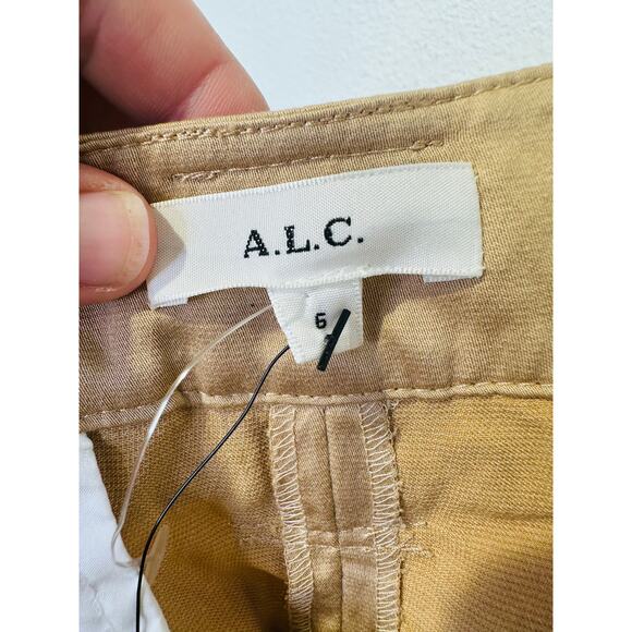 NWT A.L.C. Tan Tawny Brown Mid Rise Detachable Belt Grayson Shorts Size 6 - Picture 8 of 12